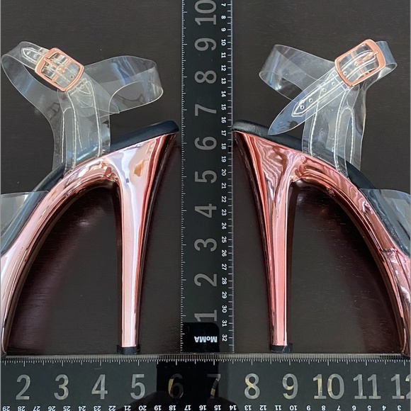 Pleaser Stilettos | Rose Gold + Clear - Picture 12 of 15